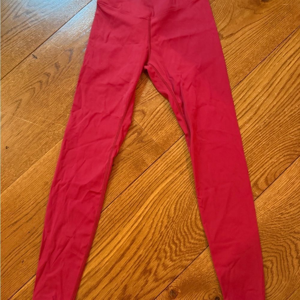 Vibrant Red Full-Length Leggings with Stretchy Fit - Picture 3 of 3